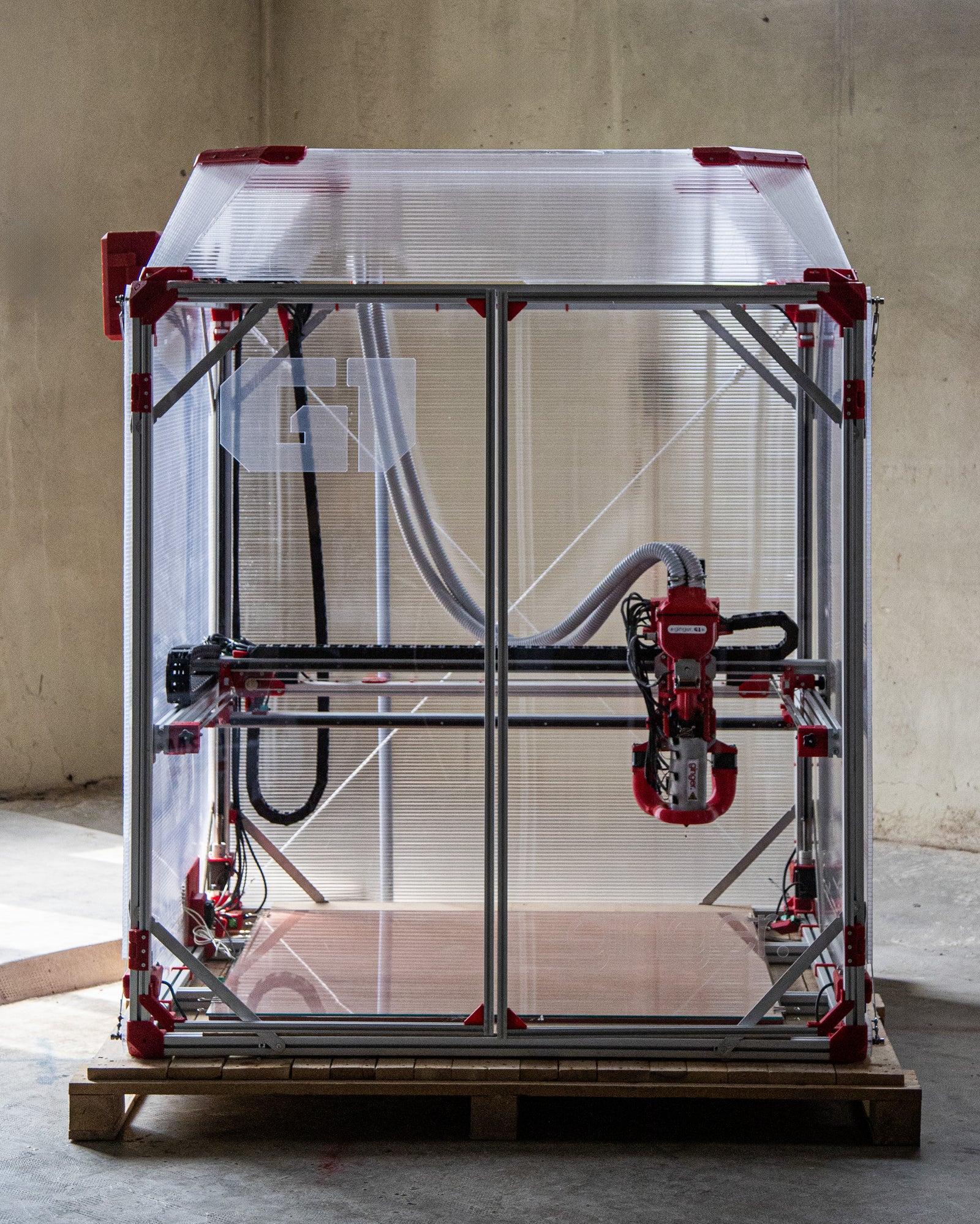 Ginger Additive G1 pellet 3D printer with a 1 cubic metre build volume